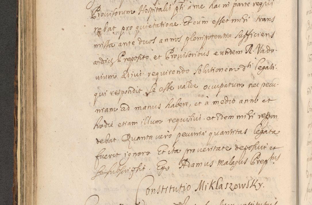 Zdjęcie nr 548 dla obiektu archiwalnego: Acta actorum, institutionum, resignationum, provisionum, decretorum, sententiarum, inscriptionum, testamentorum, confirmationum, ingrossationum, obligationum, quietationum, constitutionum R. D. Andreae Szołdrski, episcopi Kijoviensis, Gnesnensis et Posnaniensis praepositi, cantoris Cracoviensis, Vladislaviensis canonici, R. S. M. secretarii, episcopatus Cracoviensis in spiritualibus er temporalibus deputati anno 1633, 1634 et 1635