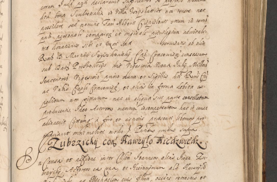Zdjęcie nr 529 dla obiektu archiwalnego: Acta actorum, institutionum, resignationum, provisionum, decretorum, sententiarum, inscriptionum, testamentorum, confirmationum, ingrossationum, obligationum, quietationum, constitutionum R. D. Andreae Szołdrski, episcopi Kijoviensis, Gnesnensis et Posnaniensis praepositi, cantoris Cracoviensis, Vladislaviensis canonici, R. S. M. secretarii, episcopatus Cracoviensis in spiritualibus er temporalibus deputati anno 1633, 1634 et 1635