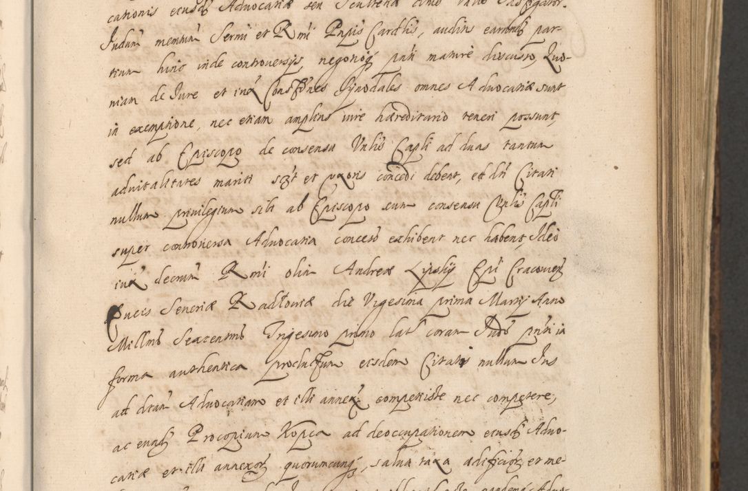 Zdjęcie nr 525 dla obiektu archiwalnego: Acta actorum, institutionum, resignationum, provisionum, decretorum, sententiarum, inscriptionum, testamentorum, confirmationum, ingrossationum, obligationum, quietationum, constitutionum R. D. Andreae Szołdrski, episcopi Kijoviensis, Gnesnensis et Posnaniensis praepositi, cantoris Cracoviensis, Vladislaviensis canonici, R. S. M. secretarii, episcopatus Cracoviensis in spiritualibus er temporalibus deputati anno 1633, 1634 et 1635