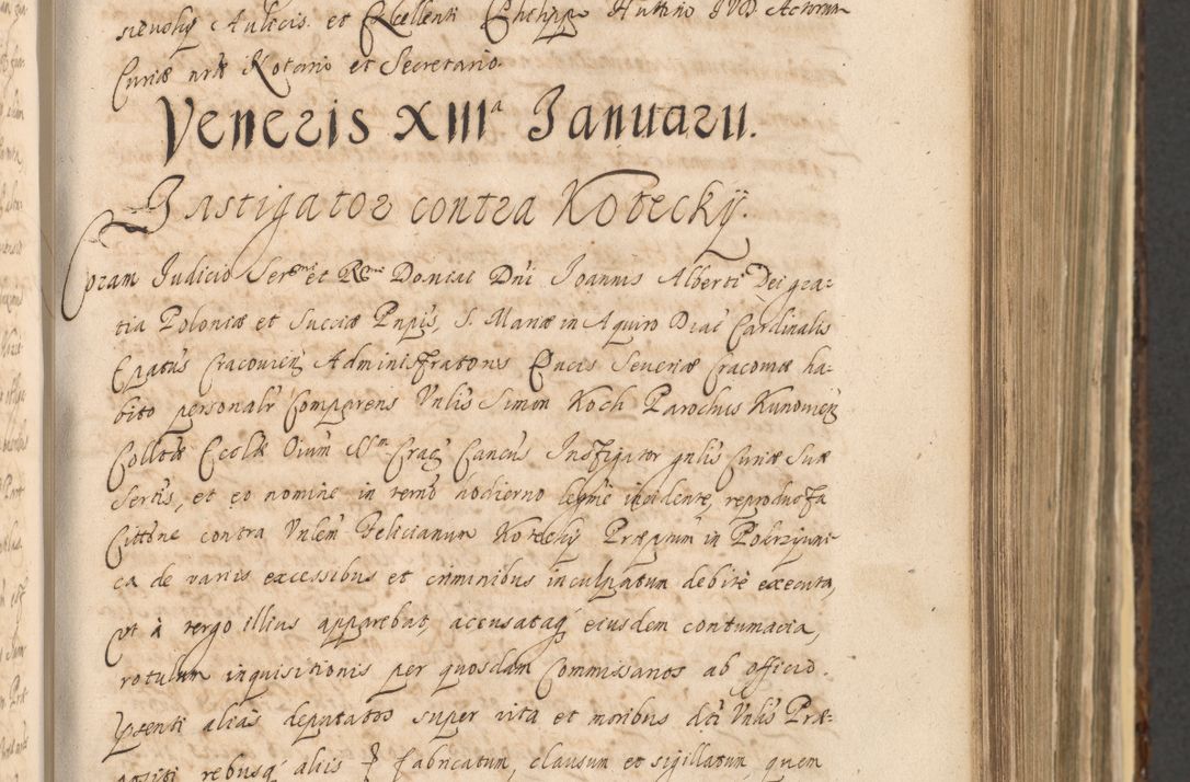 Zdjęcie nr 515 dla obiektu archiwalnego: Acta actorum, institutionum, resignationum, provisionum, decretorum, sententiarum, inscriptionum, testamentorum, confirmationum, ingrossationum, obligationum, quietationum, constitutionum R. D. Andreae Szołdrski, episcopi Kijoviensis, Gnesnensis et Posnaniensis praepositi, cantoris Cracoviensis, Vladislaviensis canonici, R. S. M. secretarii, episcopatus Cracoviensis in spiritualibus er temporalibus deputati anno 1633, 1634 et 1635