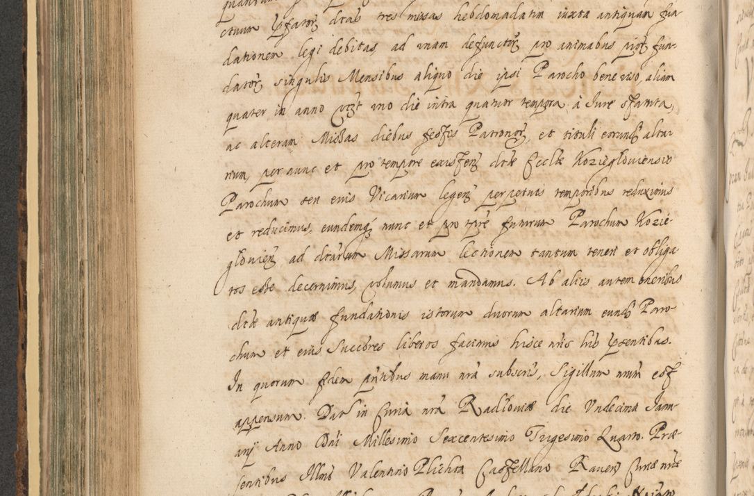 Zdjęcie nr 514 dla obiektu archiwalnego: Acta actorum, institutionum, resignationum, provisionum, decretorum, sententiarum, inscriptionum, testamentorum, confirmationum, ingrossationum, obligationum, quietationum, constitutionum R. D. Andreae Szołdrski, episcopi Kijoviensis, Gnesnensis et Posnaniensis praepositi, cantoris Cracoviensis, Vladislaviensis canonici, R. S. M. secretarii, episcopatus Cracoviensis in spiritualibus er temporalibus deputati anno 1633, 1634 et 1635