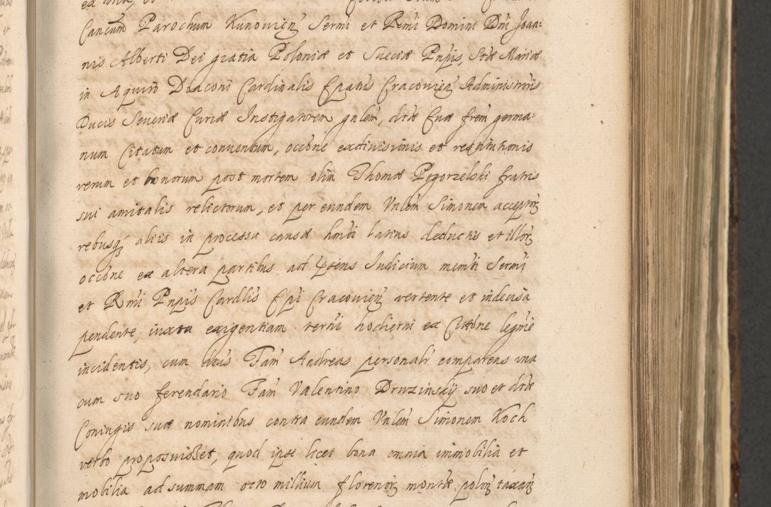 Zdjęcie nr 501 dla obiektu archiwalnego: Acta actorum, institutionum, resignationum, provisionum, decretorum, sententiarum, inscriptionum, testamentorum, confirmationum, ingrossationum, obligationum, quietationum, constitutionum R. D. Andreae Szołdrski, episcopi Kijoviensis, Gnesnensis et Posnaniensis praepositi, cantoris Cracoviensis, Vladislaviensis canonici, R. S. M. secretarii, episcopatus Cracoviensis in spiritualibus er temporalibus deputati anno 1633, 1634 et 1635