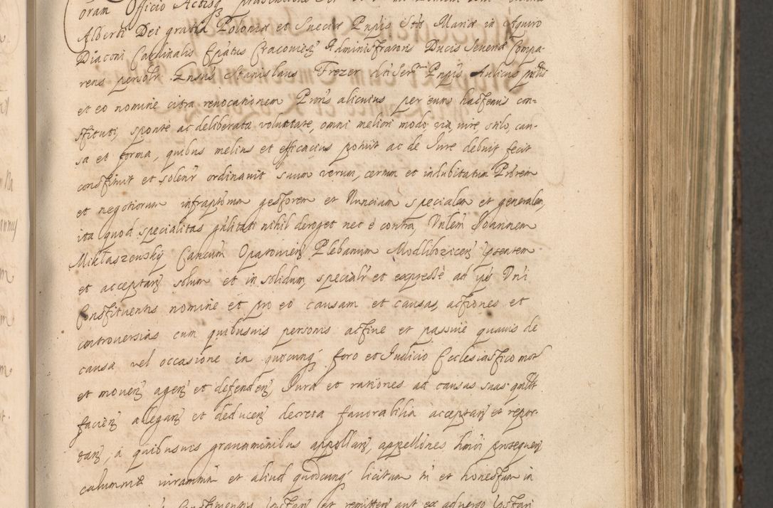 Zdjęcie nr 495 dla obiektu archiwalnego: Acta actorum, institutionum, resignationum, provisionum, decretorum, sententiarum, inscriptionum, testamentorum, confirmationum, ingrossationum, obligationum, quietationum, constitutionum R. D. Andreae Szołdrski, episcopi Kijoviensis, Gnesnensis et Posnaniensis praepositi, cantoris Cracoviensis, Vladislaviensis canonici, R. S. M. secretarii, episcopatus Cracoviensis in spiritualibus er temporalibus deputati anno 1633, 1634 et 1635