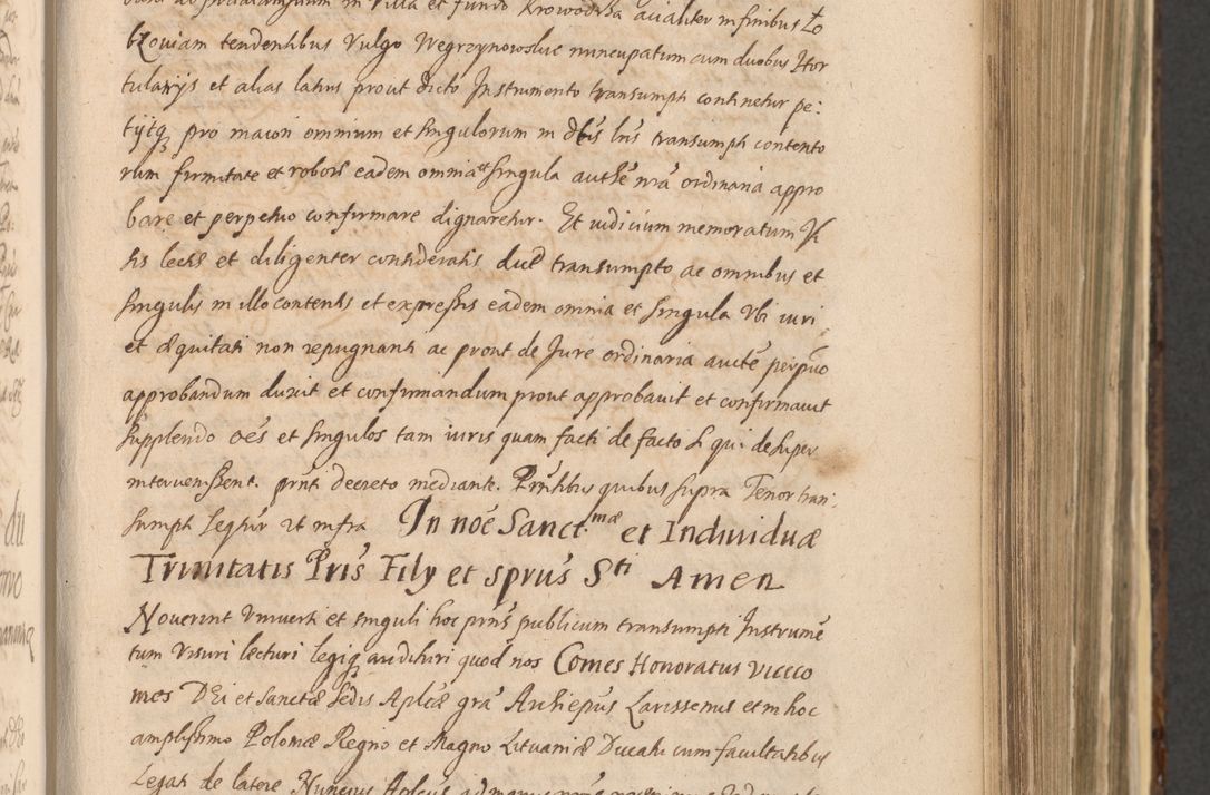 Zdjęcie nr 487 dla obiektu archiwalnego: Acta actorum, institutionum, resignationum, provisionum, decretorum, sententiarum, inscriptionum, testamentorum, confirmationum, ingrossationum, obligationum, quietationum, constitutionum R. D. Andreae Szołdrski, episcopi Kijoviensis, Gnesnensis et Posnaniensis praepositi, cantoris Cracoviensis, Vladislaviensis canonici, R. S. M. secretarii, episcopatus Cracoviensis in spiritualibus er temporalibus deputati anno 1633, 1634 et 1635