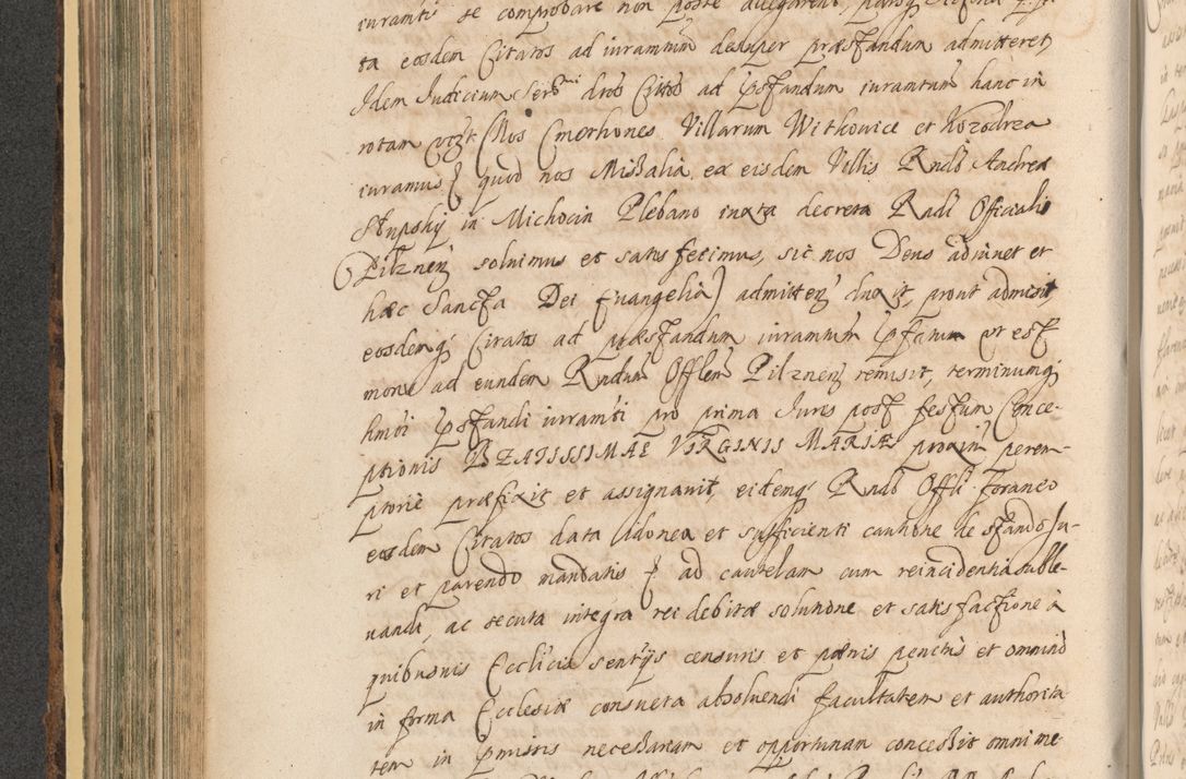 Zdjęcie nr 450 dla obiektu archiwalnego: Acta actorum, institutionum, resignationum, provisionum, decretorum, sententiarum, inscriptionum, testamentorum, confirmationum, ingrossationum, obligationum, quietationum, constitutionum R. D. Andreae Szołdrski, episcopi Kijoviensis, Gnesnensis et Posnaniensis praepositi, cantoris Cracoviensis, Vladislaviensis canonici, R. S. M. secretarii, episcopatus Cracoviensis in spiritualibus er temporalibus deputati anno 1633, 1634 et 1635