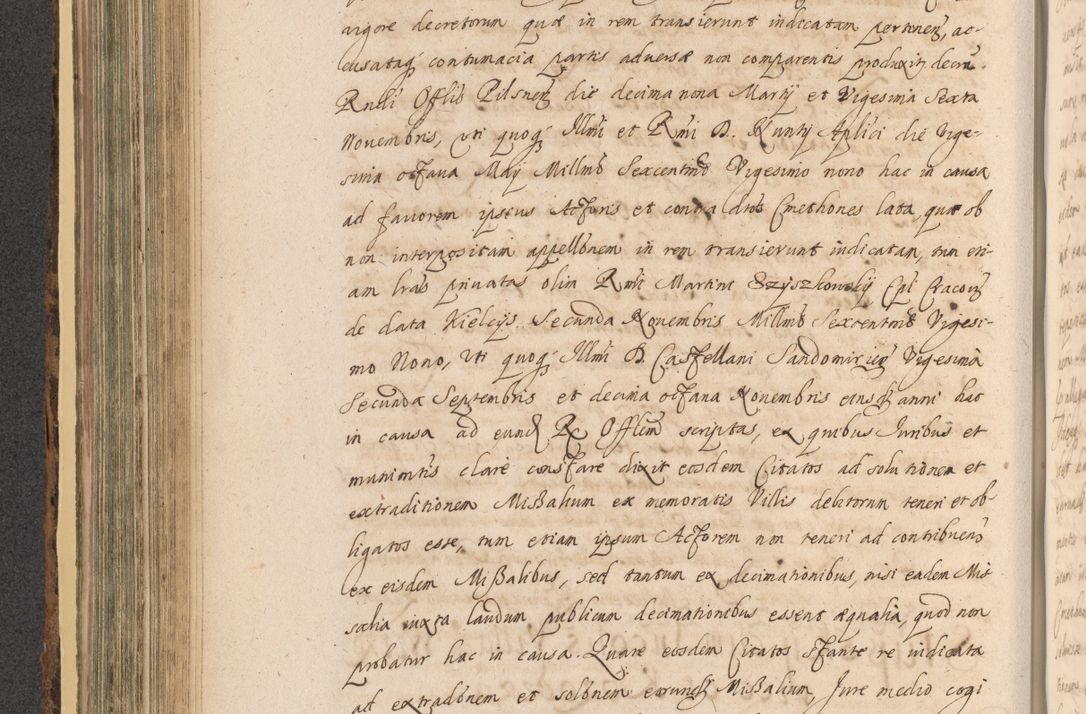 Zdjęcie nr 448 dla obiektu archiwalnego: Acta actorum, institutionum, resignationum, provisionum, decretorum, sententiarum, inscriptionum, testamentorum, confirmationum, ingrossationum, obligationum, quietationum, constitutionum R. D. Andreae Szołdrski, episcopi Kijoviensis, Gnesnensis et Posnaniensis praepositi, cantoris Cracoviensis, Vladislaviensis canonici, R. S. M. secretarii, episcopatus Cracoviensis in spiritualibus er temporalibus deputati anno 1633, 1634 et 1635