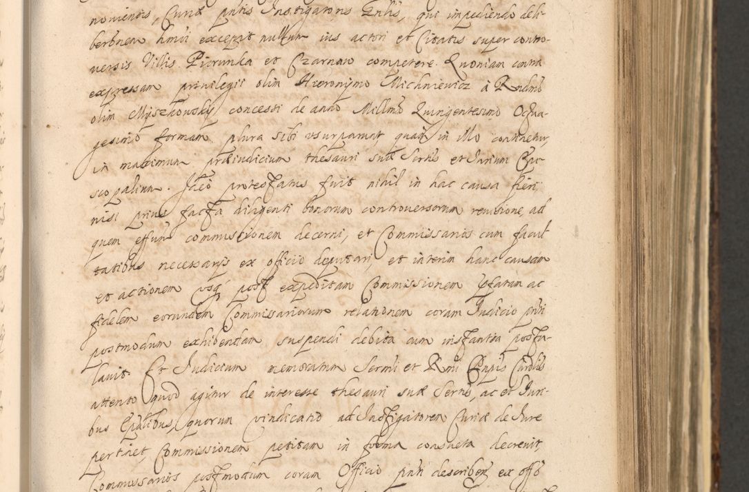 Zdjęcie nr 419 dla obiektu archiwalnego: Acta actorum, institutionum, resignationum, provisionum, decretorum, sententiarum, inscriptionum, testamentorum, confirmationum, ingrossationum, obligationum, quietationum, constitutionum R. D. Andreae Szołdrski, episcopi Kijoviensis, Gnesnensis et Posnaniensis praepositi, cantoris Cracoviensis, Vladislaviensis canonici, R. S. M. secretarii, episcopatus Cracoviensis in spiritualibus er temporalibus deputati anno 1633, 1634 et 1635
