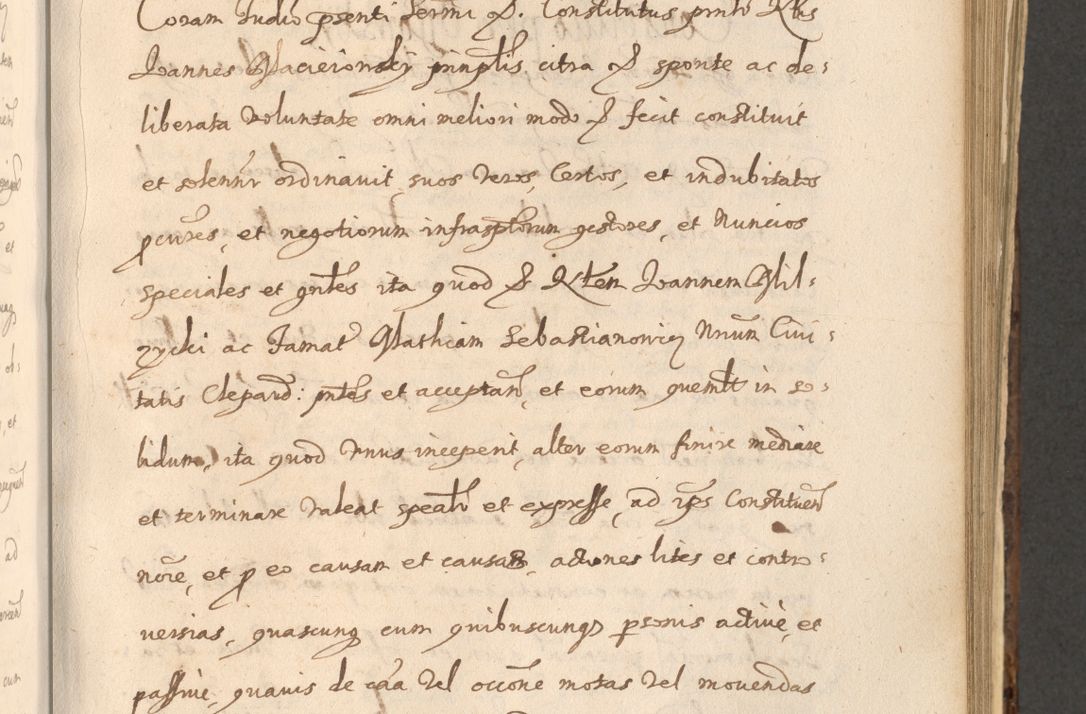 Zdjęcie nr 805 dla obiektu archiwalnego: Acta actorum, institutionum, resignationum, provisionum, decretorum, sententiarum, inscriptionum, testamentorum, confirmationum, ingrossationum, obligationum, quietationum, constitutionum R. D. Andreae Szołdrski, episcopi Kijoviensis, Gnesnensis et Posnaniensis praepositi, cantoris Cracoviensis, Vladislaviensis canonici, R. S. M. secretarii, episcopatus Cracoviensis in spiritualibus er temporalibus deputati anno 1633, 1634 et 1635