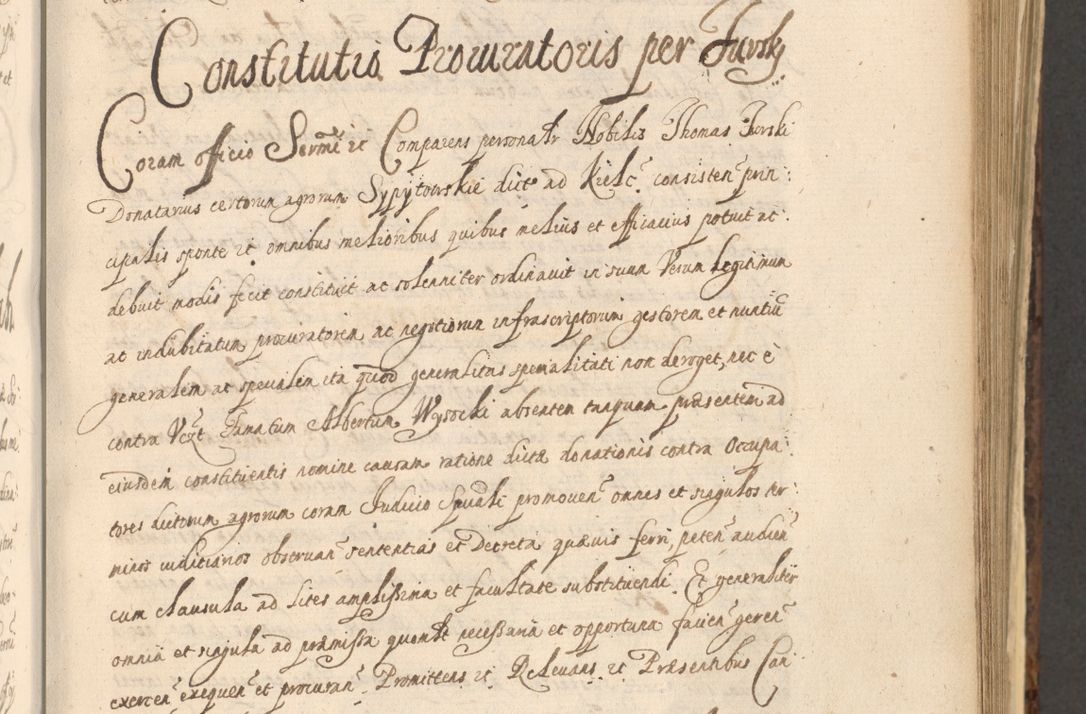 Zdjęcie nr 721 dla obiektu archiwalnego: Acta actorum, institutionum, resignationum, provisionum, decretorum, sententiarum, inscriptionum, testamentorum, confirmationum, ingrossationum, obligationum, quietationum, constitutionum R. D. Andreae Szołdrski, episcopi Kijoviensis, Gnesnensis et Posnaniensis praepositi, cantoris Cracoviensis, Vladislaviensis canonici, R. S. M. secretarii, episcopatus Cracoviensis in spiritualibus er temporalibus deputati anno 1633, 1634 et 1635