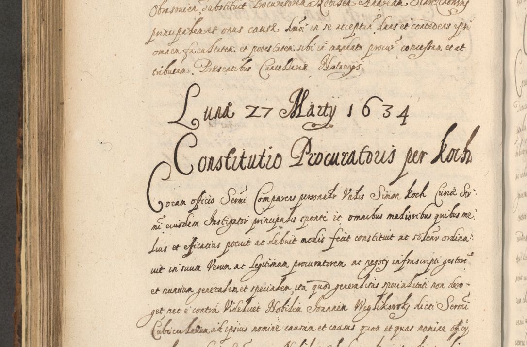 Zdjęcie nr 720 dla obiektu archiwalnego: Acta actorum, institutionum, resignationum, provisionum, decretorum, sententiarum, inscriptionum, testamentorum, confirmationum, ingrossationum, obligationum, quietationum, constitutionum R. D. Andreae Szołdrski, episcopi Kijoviensis, Gnesnensis et Posnaniensis praepositi, cantoris Cracoviensis, Vladislaviensis canonici, R. S. M. secretarii, episcopatus Cracoviensis in spiritualibus er temporalibus deputati anno 1633, 1634 et 1635