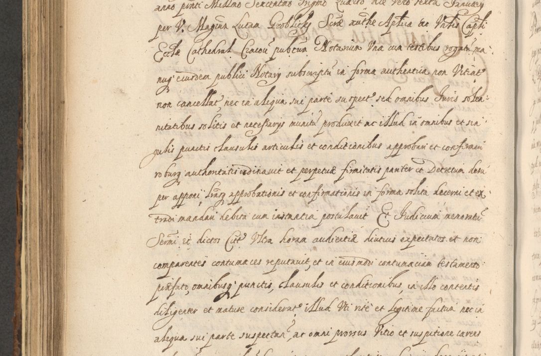 Zdjęcie nr 722 dla obiektu archiwalnego: Acta actorum, institutionum, resignationum, provisionum, decretorum, sententiarum, inscriptionum, testamentorum, confirmationum, ingrossationum, obligationum, quietationum, constitutionum R. D. Andreae Szołdrski, episcopi Kijoviensis, Gnesnensis et Posnaniensis praepositi, cantoris Cracoviensis, Vladislaviensis canonici, R. S. M. secretarii, episcopatus Cracoviensis in spiritualibus er temporalibus deputati anno 1633, 1634 et 1635