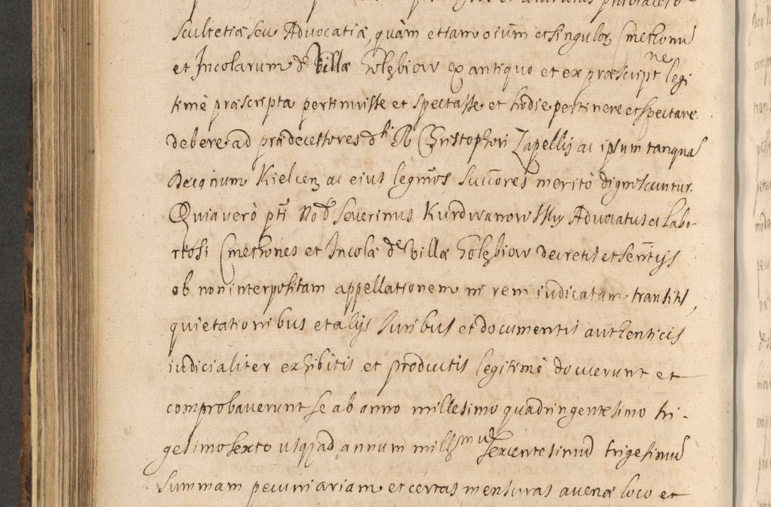Zdjęcie nr 714 dla obiektu archiwalnego: Acta actorum, institutionum, resignationum, provisionum, decretorum, sententiarum, inscriptionum, testamentorum, confirmationum, ingrossationum, obligationum, quietationum, constitutionum R. D. Andreae Szołdrski, episcopi Kijoviensis, Gnesnensis et Posnaniensis praepositi, cantoris Cracoviensis, Vladislaviensis canonici, R. S. M. secretarii, episcopatus Cracoviensis in spiritualibus er temporalibus deputati anno 1633, 1634 et 1635