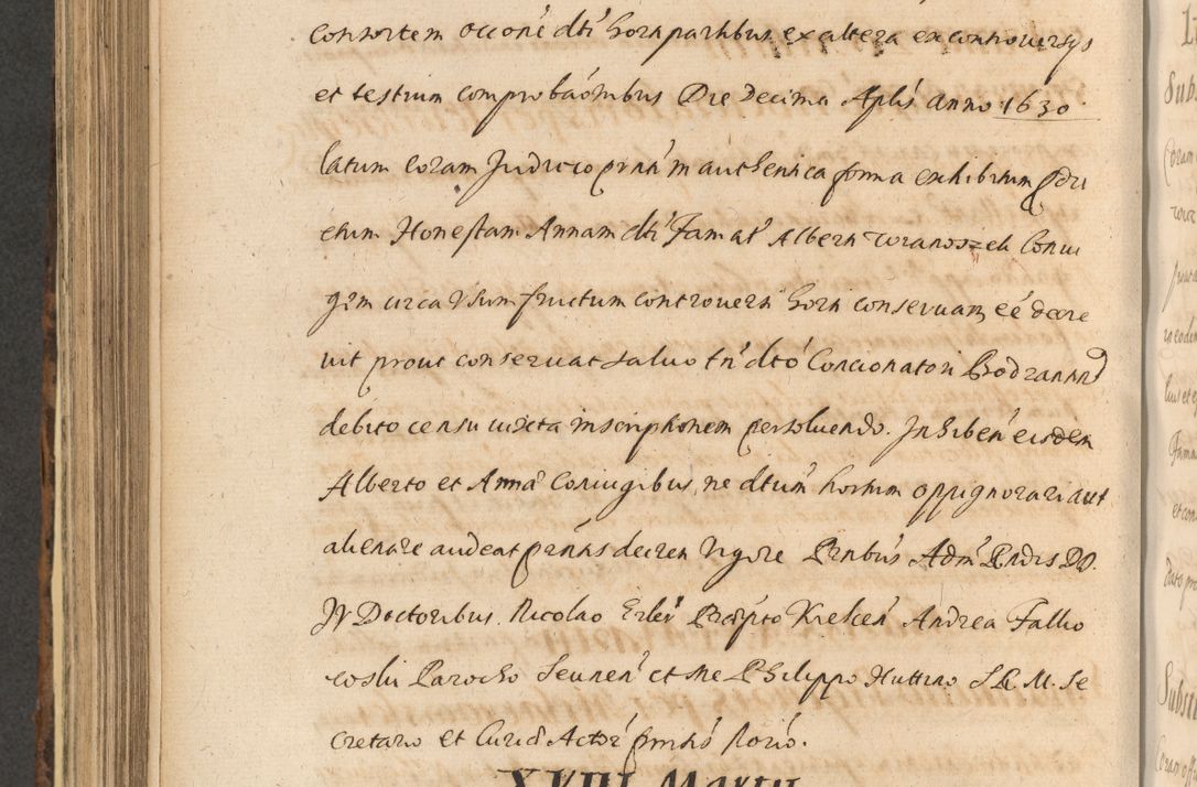 Zdjęcie nr 698 dla obiektu archiwalnego: Acta actorum, institutionum, resignationum, provisionum, decretorum, sententiarum, inscriptionum, testamentorum, confirmationum, ingrossationum, obligationum, quietationum, constitutionum R. D. Andreae Szołdrski, episcopi Kijoviensis, Gnesnensis et Posnaniensis praepositi, cantoris Cracoviensis, Vladislaviensis canonici, R. S. M. secretarii, episcopatus Cracoviensis in spiritualibus er temporalibus deputati anno 1633, 1634 et 1635