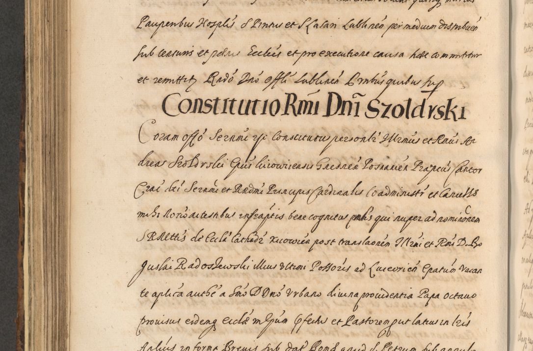Zdjęcie nr 694 dla obiektu archiwalnego: Acta actorum, institutionum, resignationum, provisionum, decretorum, sententiarum, inscriptionum, testamentorum, confirmationum, ingrossationum, obligationum, quietationum, constitutionum R. D. Andreae Szołdrski, episcopi Kijoviensis, Gnesnensis et Posnaniensis praepositi, cantoris Cracoviensis, Vladislaviensis canonici, R. S. M. secretarii, episcopatus Cracoviensis in spiritualibus er temporalibus deputati anno 1633, 1634 et 1635