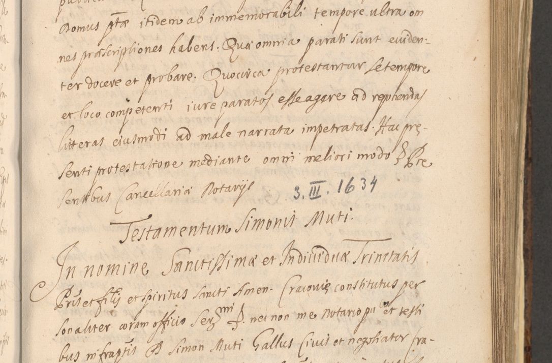 Zdjęcie nr 639 dla obiektu archiwalnego: Acta actorum, institutionum, resignationum, provisionum, decretorum, sententiarum, inscriptionum, testamentorum, confirmationum, ingrossationum, obligationum, quietationum, constitutionum R. D. Andreae Szołdrski, episcopi Kijoviensis, Gnesnensis et Posnaniensis praepositi, cantoris Cracoviensis, Vladislaviensis canonici, R. S. M. secretarii, episcopatus Cracoviensis in spiritualibus er temporalibus deputati anno 1633, 1634 et 1635