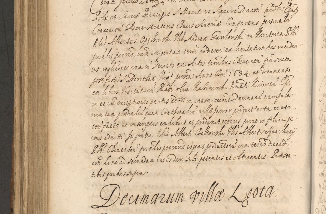 Zdjęcie nr 1008 dla obiektu archiwalnego: Acta actorum, institutionum, resignationum, provisionum, decretorum, sententiarum, inscriptionum, testamentorum, confirmationum, ingrossationum, obligationum, quietationum, constitutionum R. D. Andreae Szołdrski, episcopi Kijoviensis, Gnesnensis et Posnaniensis praepositi, cantoris Cracoviensis, Vladislaviensis canonici, R. S. M. secretarii, episcopatus Cracoviensis in spiritualibus er temporalibus deputati anno 1633, 1634 et 1635