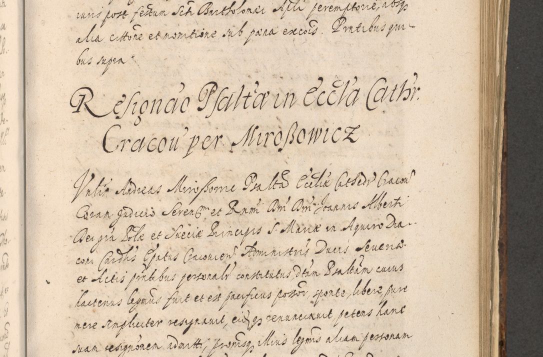 Zdjęcie nr 909 dla obiektu archiwalnego: Acta actorum, institutionum, resignationum, provisionum, decretorum, sententiarum, inscriptionum, testamentorum, confirmationum, ingrossationum, obligationum, quietationum, constitutionum R. D. Andreae Szołdrski, episcopi Kijoviensis, Gnesnensis et Posnaniensis praepositi, cantoris Cracoviensis, Vladislaviensis canonici, R. S. M. secretarii, episcopatus Cracoviensis in spiritualibus er temporalibus deputati anno 1633, 1634 et 1635