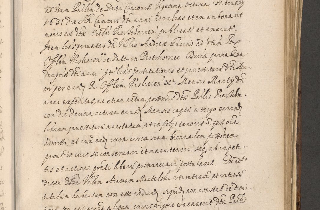 Zdjęcie nr 897 dla obiektu archiwalnego: Acta actorum, institutionum, resignationum, provisionum, decretorum, sententiarum, inscriptionum, testamentorum, confirmationum, ingrossationum, obligationum, quietationum, constitutionum R. D. Andreae Szołdrski, episcopi Kijoviensis, Gnesnensis et Posnaniensis praepositi, cantoris Cracoviensis, Vladislaviensis canonici, R. S. M. secretarii, episcopatus Cracoviensis in spiritualibus er temporalibus deputati anno 1633, 1634 et 1635