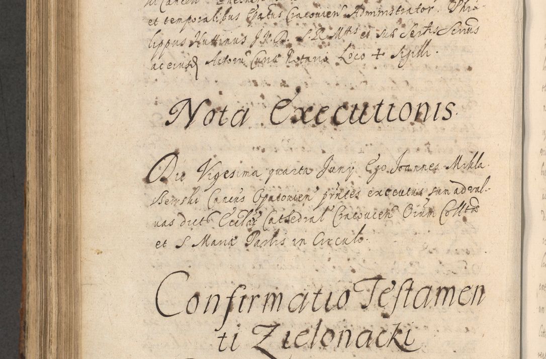 Zdjęcie nr 884 dla obiektu archiwalnego: Acta actorum, institutionum, resignationum, provisionum, decretorum, sententiarum, inscriptionum, testamentorum, confirmationum, ingrossationum, obligationum, quietationum, constitutionum R. D. Andreae Szołdrski, episcopi Kijoviensis, Gnesnensis et Posnaniensis praepositi, cantoris Cracoviensis, Vladislaviensis canonici, R. S. M. secretarii, episcopatus Cracoviensis in spiritualibus er temporalibus deputati anno 1633, 1634 et 1635