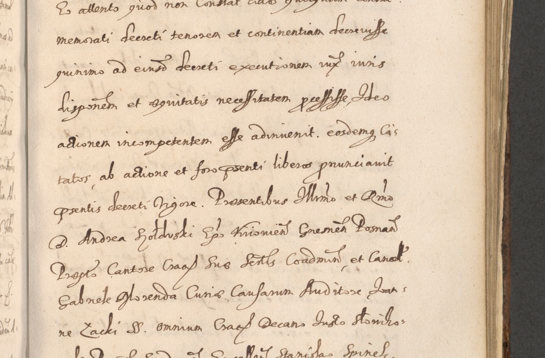 Zdjęcie nr 825 dla obiektu archiwalnego: Acta actorum, institutionum, resignationum, provisionum, decretorum, sententiarum, inscriptionum, testamentorum, confirmationum, ingrossationum, obligationum, quietationum, constitutionum R. D. Andreae Szołdrski, episcopi Kijoviensis, Gnesnensis et Posnaniensis praepositi, cantoris Cracoviensis, Vladislaviensis canonici, R. S. M. secretarii, episcopatus Cracoviensis in spiritualibus er temporalibus deputati anno 1633, 1634 et 1635