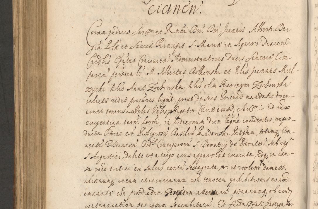 Zdjęcie nr 1104 dla obiektu archiwalnego: Acta actorum, institutionum, resignationum, provisionum, decretorum, sententiarum, inscriptionum, testamentorum, confirmationum, ingrossationum, obligationum, quietationum, constitutionum R. D. Andreae Szołdrski, episcopi Kijoviensis, Gnesnensis et Posnaniensis praepositi, cantoris Cracoviensis, Vladislaviensis canonici, R. S. M. secretarii, episcopatus Cracoviensis in spiritualibus er temporalibus deputati anno 1633, 1634 et 1635