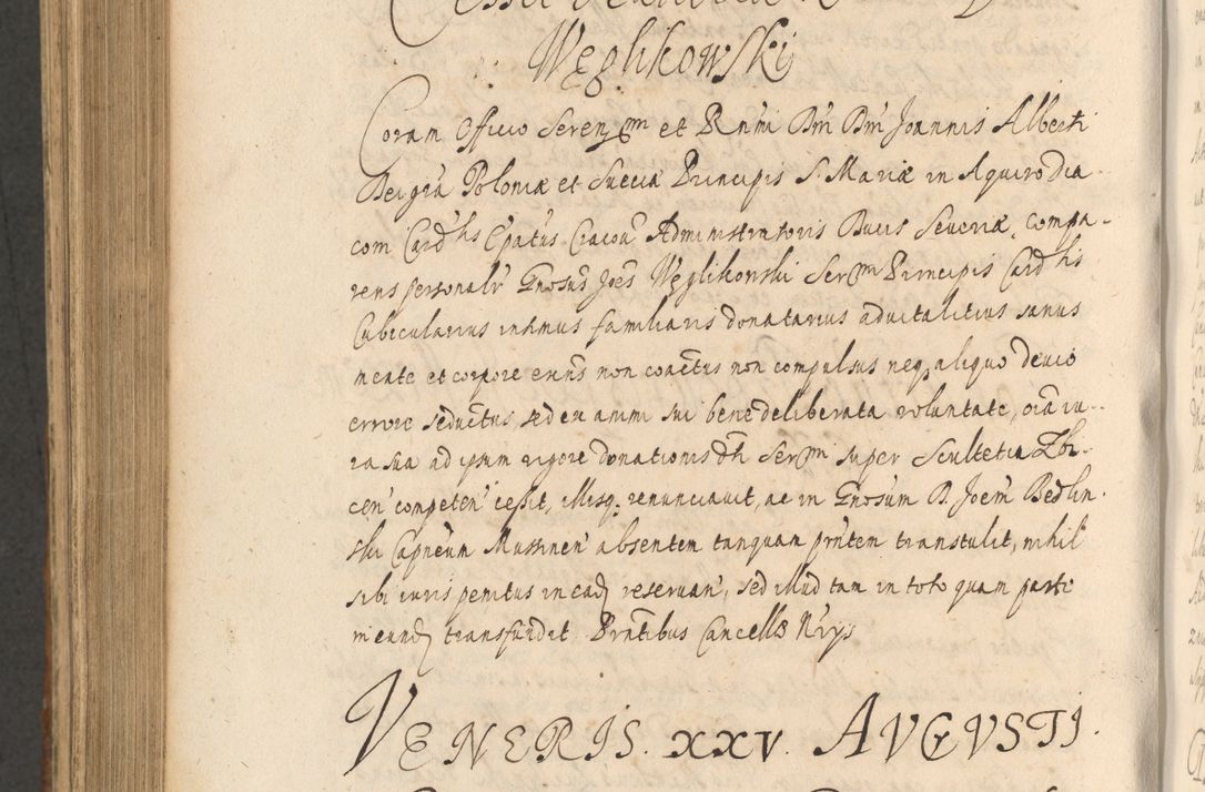 Zdjęcie nr 1074 dla obiektu archiwalnego: Acta actorum, institutionum, resignationum, provisionum, decretorum, sententiarum, inscriptionum, testamentorum, confirmationum, ingrossationum, obligationum, quietationum, constitutionum R. D. Andreae Szołdrski, episcopi Kijoviensis, Gnesnensis et Posnaniensis praepositi, cantoris Cracoviensis, Vladislaviensis canonici, R. S. M. secretarii, episcopatus Cracoviensis in spiritualibus er temporalibus deputati anno 1633, 1634 et 1635