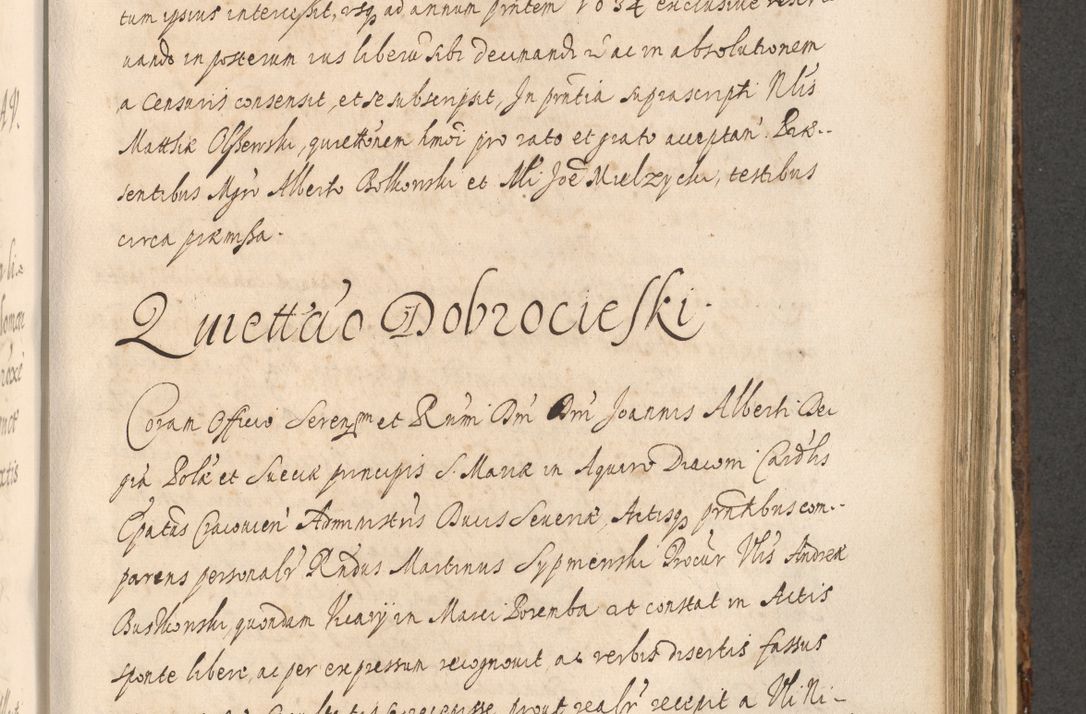 Zdjęcie nr 1021 dla obiektu archiwalnego: Acta actorum, institutionum, resignationum, provisionum, decretorum, sententiarum, inscriptionum, testamentorum, confirmationum, ingrossationum, obligationum, quietationum, constitutionum R. D. Andreae Szołdrski, episcopi Kijoviensis, Gnesnensis et Posnaniensis praepositi, cantoris Cracoviensis, Vladislaviensis canonici, R. S. M. secretarii, episcopatus Cracoviensis in spiritualibus er temporalibus deputati anno 1633, 1634 et 1635