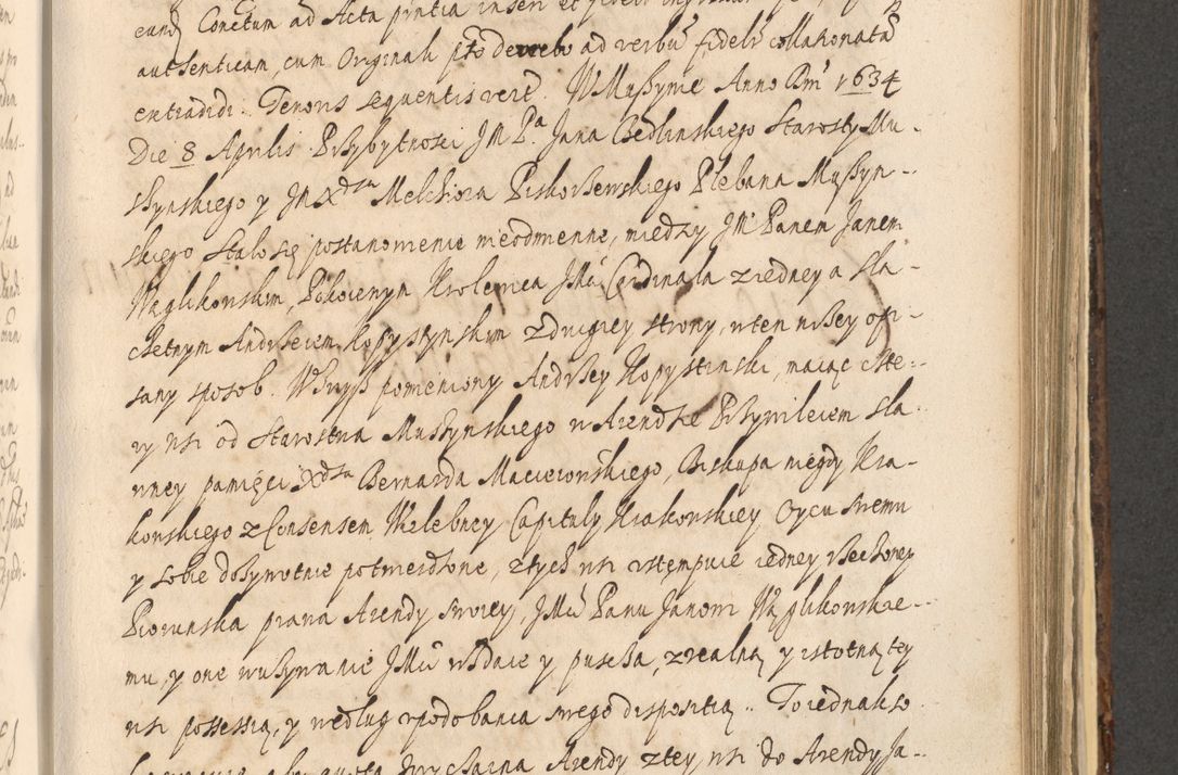 Zdjęcie nr 1035 dla obiektu archiwalnego: Acta actorum, institutionum, resignationum, provisionum, decretorum, sententiarum, inscriptionum, testamentorum, confirmationum, ingrossationum, obligationum, quietationum, constitutionum R. D. Andreae Szołdrski, episcopi Kijoviensis, Gnesnensis et Posnaniensis praepositi, cantoris Cracoviensis, Vladislaviensis canonici, R. S. M. secretarii, episcopatus Cracoviensis in spiritualibus er temporalibus deputati anno 1633, 1634 et 1635