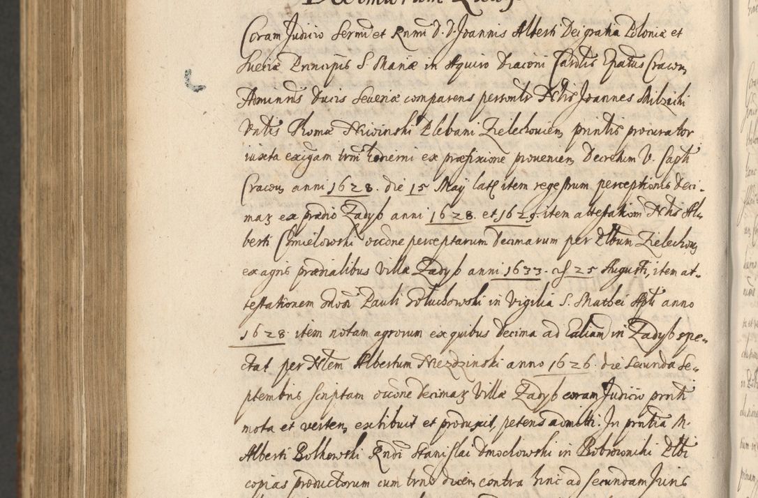 Zdjęcie nr 1408 dla obiektu archiwalnego: Acta actorum, institutionum, resignationum, provisionum, decretorum, sententiarum, inscriptionum, testamentorum, confirmationum, ingrossationum, obligationum, quietationum, constitutionum R. D. Andreae Szołdrski, episcopi Kijoviensis, Gnesnensis et Posnaniensis praepositi, cantoris Cracoviensis, Vladislaviensis canonici, R. S. M. secretarii, episcopatus Cracoviensis in spiritualibus er temporalibus deputati anno 1633, 1634 et 1635