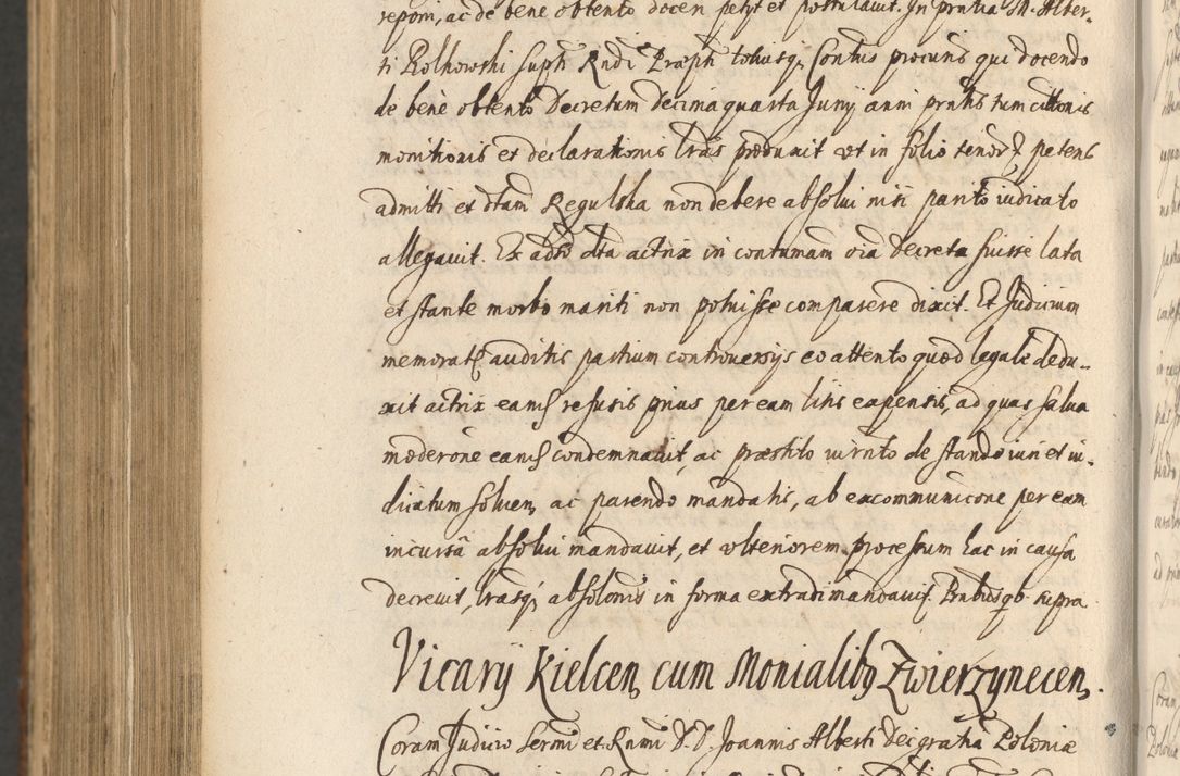 Zdjęcie nr 1404 dla obiektu archiwalnego: Acta actorum, institutionum, resignationum, provisionum, decretorum, sententiarum, inscriptionum, testamentorum, confirmationum, ingrossationum, obligationum, quietationum, constitutionum R. D. Andreae Szołdrski, episcopi Kijoviensis, Gnesnensis et Posnaniensis praepositi, cantoris Cracoviensis, Vladislaviensis canonici, R. S. M. secretarii, episcopatus Cracoviensis in spiritualibus er temporalibus deputati anno 1633, 1634 et 1635
