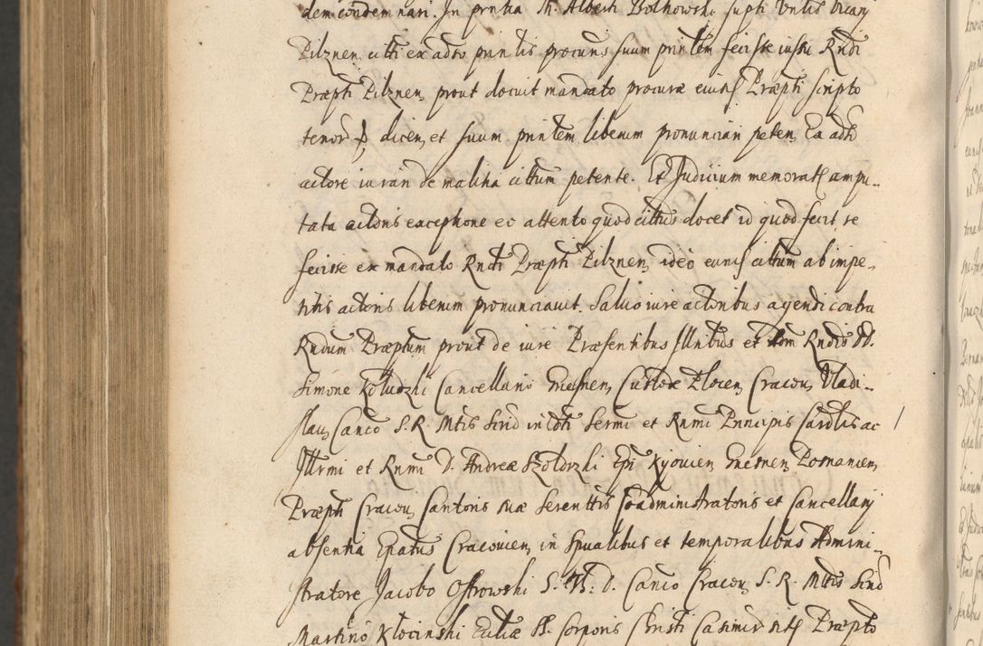 Zdjęcie nr 1402 dla obiektu archiwalnego: Acta actorum, institutionum, resignationum, provisionum, decretorum, sententiarum, inscriptionum, testamentorum, confirmationum, ingrossationum, obligationum, quietationum, constitutionum R. D. Andreae Szołdrski, episcopi Kijoviensis, Gnesnensis et Posnaniensis praepositi, cantoris Cracoviensis, Vladislaviensis canonici, R. S. M. secretarii, episcopatus Cracoviensis in spiritualibus er temporalibus deputati anno 1633, 1634 et 1635