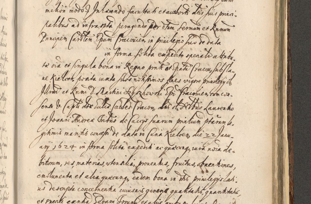 Zdjęcie nr 1399 dla obiektu archiwalnego: Acta actorum, institutionum, resignationum, provisionum, decretorum, sententiarum, inscriptionum, testamentorum, confirmationum, ingrossationum, obligationum, quietationum, constitutionum R. D. Andreae Szołdrski, episcopi Kijoviensis, Gnesnensis et Posnaniensis praepositi, cantoris Cracoviensis, Vladislaviensis canonici, R. S. M. secretarii, episcopatus Cracoviensis in spiritualibus er temporalibus deputati anno 1633, 1634 et 1635
