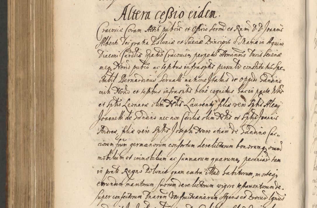 Zdjęcie nr 1398 dla obiektu archiwalnego: Acta actorum, institutionum, resignationum, provisionum, decretorum, sententiarum, inscriptionum, testamentorum, confirmationum, ingrossationum, obligationum, quietationum, constitutionum R. D. Andreae Szołdrski, episcopi Kijoviensis, Gnesnensis et Posnaniensis praepositi, cantoris Cracoviensis, Vladislaviensis canonici, R. S. M. secretarii, episcopatus Cracoviensis in spiritualibus er temporalibus deputati anno 1633, 1634 et 1635