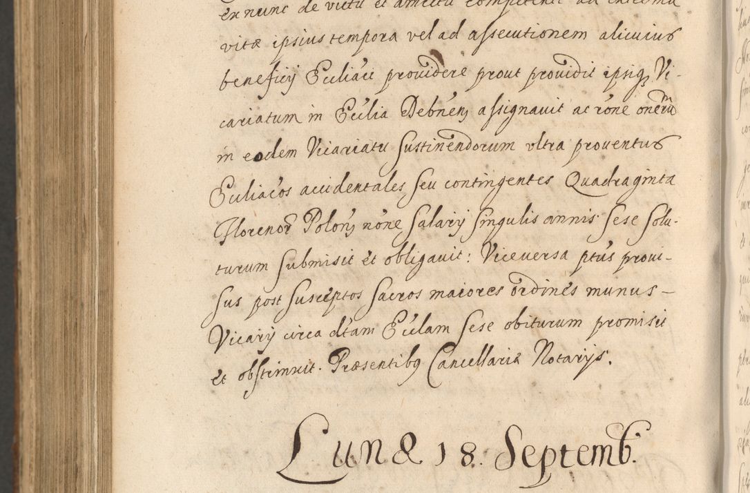 Zdjęcie nr 1280 dla obiektu archiwalnego: Acta actorum, institutionum, resignationum, provisionum, decretorum, sententiarum, inscriptionum, testamentorum, confirmationum, ingrossationum, obligationum, quietationum, constitutionum R. D. Andreae Szołdrski, episcopi Kijoviensis, Gnesnensis et Posnaniensis praepositi, cantoris Cracoviensis, Vladislaviensis canonici, R. S. M. secretarii, episcopatus Cracoviensis in spiritualibus er temporalibus deputati anno 1633, 1634 et 1635