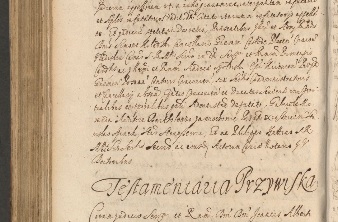 Zdjęcie nr 1244 dla obiektu archiwalnego: Acta actorum, institutionum, resignationum, provisionum, decretorum, sententiarum, inscriptionum, testamentorum, confirmationum, ingrossationum, obligationum, quietationum, constitutionum R. D. Andreae Szołdrski, episcopi Kijoviensis, Gnesnensis et Posnaniensis praepositi, cantoris Cracoviensis, Vladislaviensis canonici, R. S. M. secretarii, episcopatus Cracoviensis in spiritualibus er temporalibus deputati anno 1633, 1634 et 1635