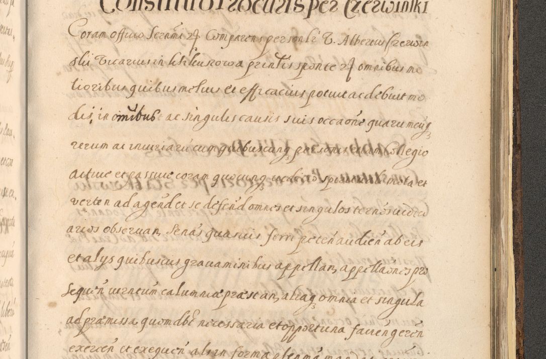 Zdjęcie nr 1595 dla obiektu archiwalnego: Acta actorum, institutionum, resignationum, provisionum, decretorum, sententiarum, inscriptionum, testamentorum, confirmationum, ingrossationum, obligationum, quietationum, constitutionum R. D. Andreae Szołdrski, episcopi Kijoviensis, Gnesnensis et Posnaniensis praepositi, cantoris Cracoviensis, Vladislaviensis canonici, R. S. M. secretarii, episcopatus Cracoviensis in spiritualibus er temporalibus deputati anno 1633, 1634 et 1635