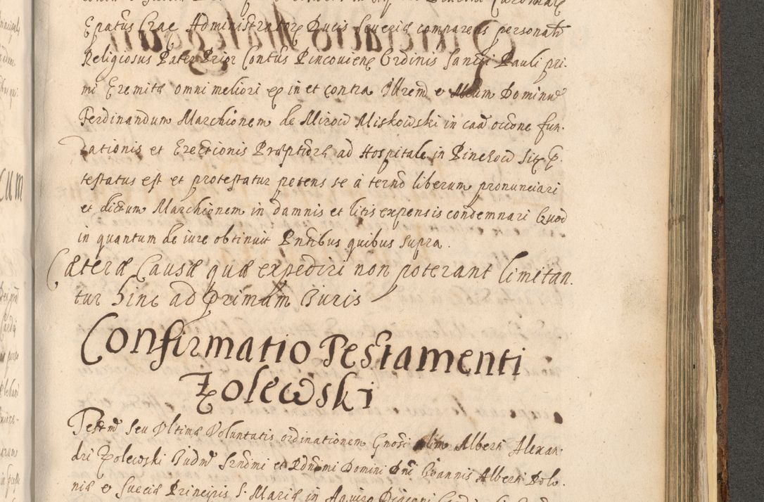Zdjęcie nr 1459 dla obiektu archiwalnego: Acta actorum, institutionum, resignationum, provisionum, decretorum, sententiarum, inscriptionum, testamentorum, confirmationum, ingrossationum, obligationum, quietationum, constitutionum R. D. Andreae Szołdrski, episcopi Kijoviensis, Gnesnensis et Posnaniensis praepositi, cantoris Cracoviensis, Vladislaviensis canonici, R. S. M. secretarii, episcopatus Cracoviensis in spiritualibus er temporalibus deputati anno 1633, 1634 et 1635