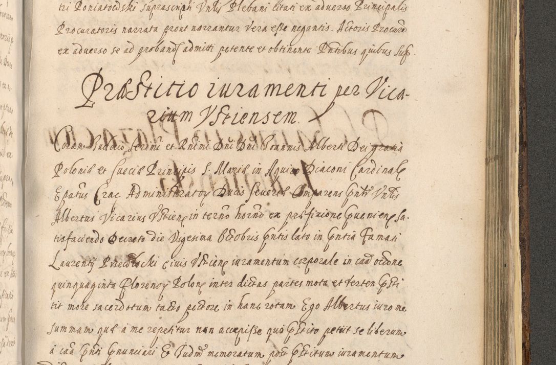 Zdjęcie nr 1457 dla obiektu archiwalnego: Acta actorum, institutionum, resignationum, provisionum, decretorum, sententiarum, inscriptionum, testamentorum, confirmationum, ingrossationum, obligationum, quietationum, constitutionum R. D. Andreae Szołdrski, episcopi Kijoviensis, Gnesnensis et Posnaniensis praepositi, cantoris Cracoviensis, Vladislaviensis canonici, R. S. M. secretarii, episcopatus Cracoviensis in spiritualibus er temporalibus deputati anno 1633, 1634 et 1635