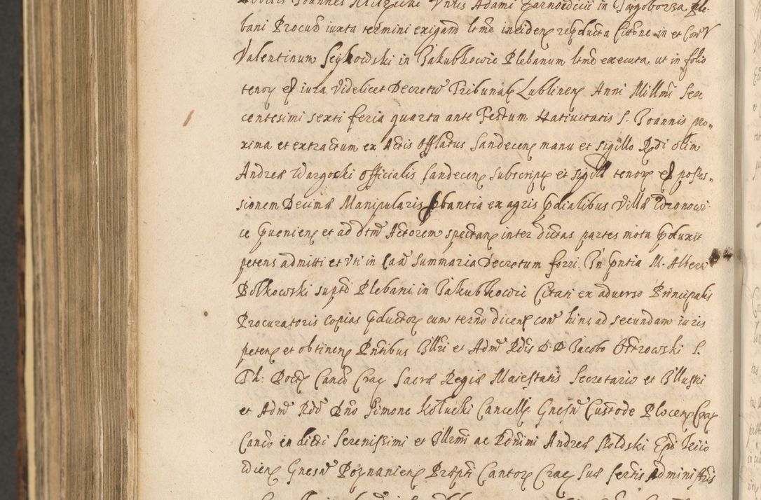 Zdjęcie nr 1454 dla obiektu archiwalnego: Acta actorum, institutionum, resignationum, provisionum, decretorum, sententiarum, inscriptionum, testamentorum, confirmationum, ingrossationum, obligationum, quietationum, constitutionum R. D. Andreae Szołdrski, episcopi Kijoviensis, Gnesnensis et Posnaniensis praepositi, cantoris Cracoviensis, Vladislaviensis canonici, R. S. M. secretarii, episcopatus Cracoviensis in spiritualibus er temporalibus deputati anno 1633, 1634 et 1635