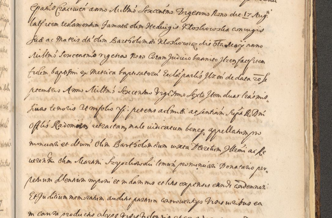 Zdjęcie nr 1665 dla obiektu archiwalnego: Acta actorum, institutionum, resignationum, provisionum, decretorum, sententiarum, inscriptionum, testamentorum, confirmationum, ingrossationum, obligationum, quietationum, constitutionum R. D. Andreae Szołdrski, episcopi Kijoviensis, Gnesnensis et Posnaniensis praepositi, cantoris Cracoviensis, Vladislaviensis canonici, R. S. M. secretarii, episcopatus Cracoviensis in spiritualibus er temporalibus deputati anno 1633, 1634 et 1635