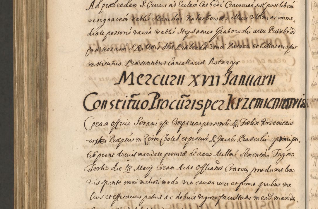 Zdjęcie nr 1662 dla obiektu archiwalnego: Acta actorum, institutionum, resignationum, provisionum, decretorum, sententiarum, inscriptionum, testamentorum, confirmationum, ingrossationum, obligationum, quietationum, constitutionum R. D. Andreae Szołdrski, episcopi Kijoviensis, Gnesnensis et Posnaniensis praepositi, cantoris Cracoviensis, Vladislaviensis canonici, R. S. M. secretarii, episcopatus Cracoviensis in spiritualibus er temporalibus deputati anno 1633, 1634 et 1635