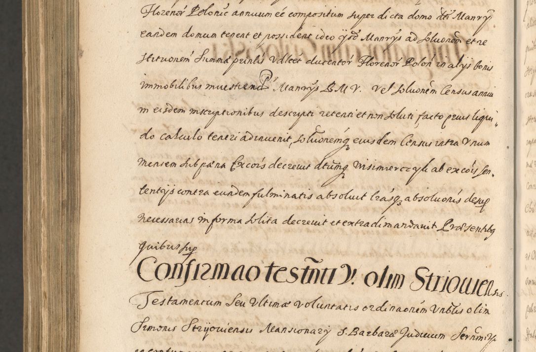 Zdjęcie nr 1656 dla obiektu archiwalnego: Acta actorum, institutionum, resignationum, provisionum, decretorum, sententiarum, inscriptionum, testamentorum, confirmationum, ingrossationum, obligationum, quietationum, constitutionum R. D. Andreae Szołdrski, episcopi Kijoviensis, Gnesnensis et Posnaniensis praepositi, cantoris Cracoviensis, Vladislaviensis canonici, R. S. M. secretarii, episcopatus Cracoviensis in spiritualibus er temporalibus deputati anno 1633, 1634 et 1635