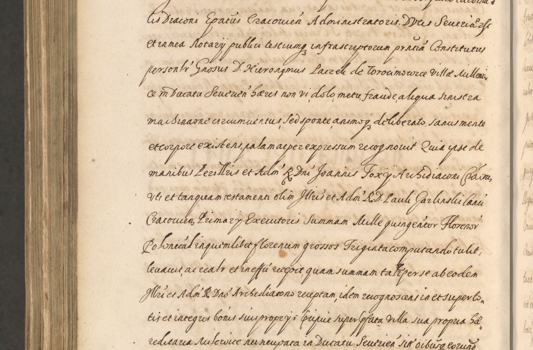 Zdjęcie nr 1640 dla obiektu archiwalnego: Acta actorum, institutionum, resignationum, provisionum, decretorum, sententiarum, inscriptionum, testamentorum, confirmationum, ingrossationum, obligationum, quietationum, constitutionum R. D. Andreae Szołdrski, episcopi Kijoviensis, Gnesnensis et Posnaniensis praepositi, cantoris Cracoviensis, Vladislaviensis canonici, R. S. M. secretarii, episcopatus Cracoviensis in spiritualibus er temporalibus deputati anno 1633, 1634 et 1635