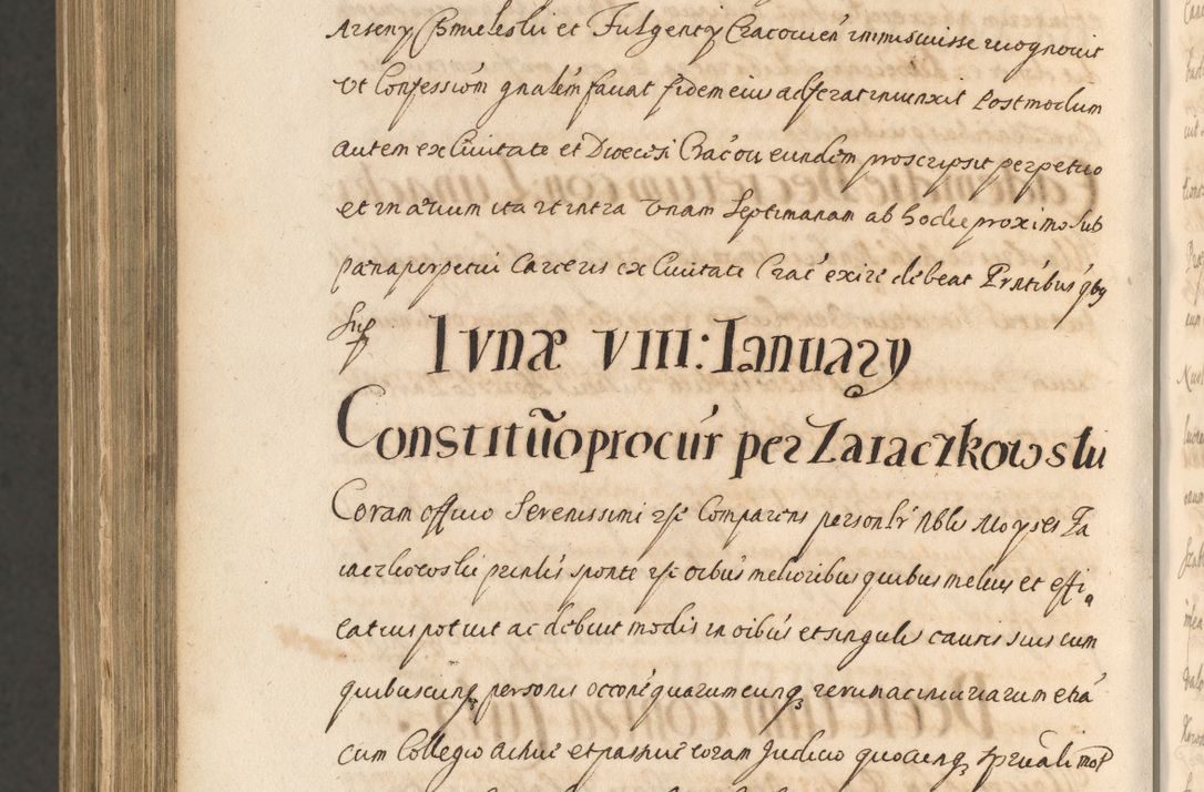 Zdjęcie nr 1638 dla obiektu archiwalnego: Acta actorum, institutionum, resignationum, provisionum, decretorum, sententiarum, inscriptionum, testamentorum, confirmationum, ingrossationum, obligationum, quietationum, constitutionum R. D. Andreae Szołdrski, episcopi Kijoviensis, Gnesnensis et Posnaniensis praepositi, cantoris Cracoviensis, Vladislaviensis canonici, R. S. M. secretarii, episcopatus Cracoviensis in spiritualibus er temporalibus deputati anno 1633, 1634 et 1635