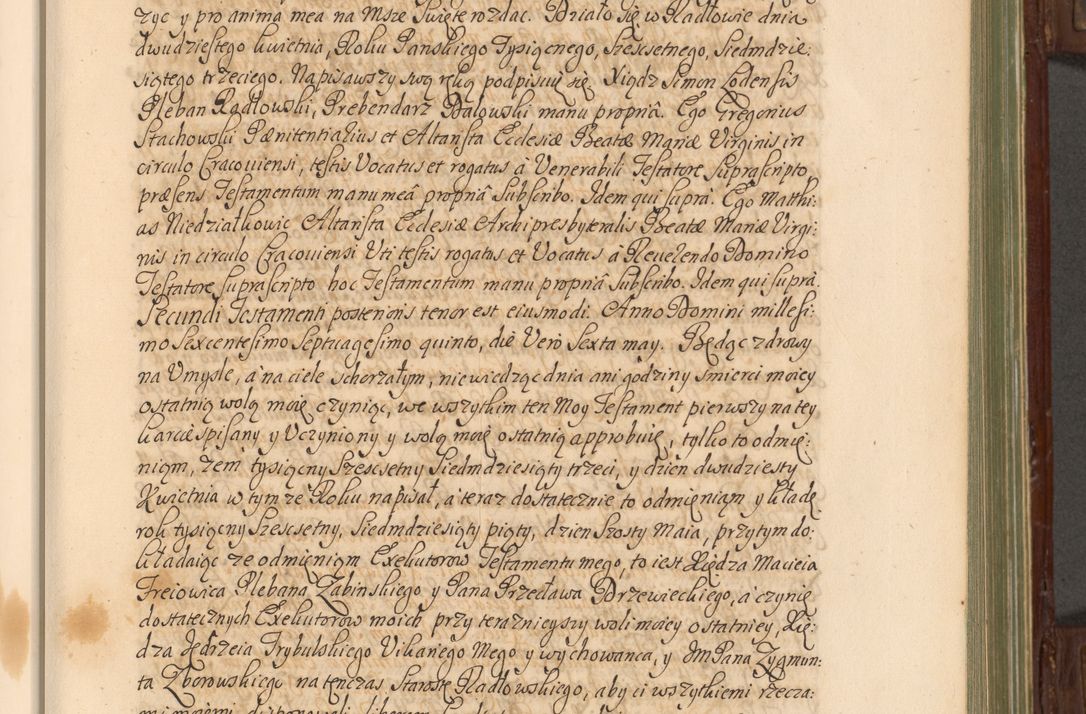 Zdjęcie nr 96 dla obiektu archiwalnego: Acta actorum episcopalium R. D. Andrea Trzebicki, episcopi Cracoviensis a mense Aprili 1675 ad Aprilem 1676 acticatorum. Volumen VI