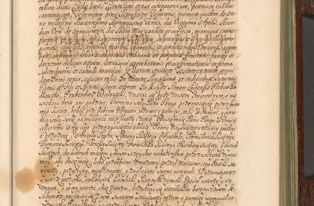 Zdjęcie nr 94 dla obiektu archiwalnego: Acta actorum episcopalium R. D. Andrea Trzebicki, episcopi Cracoviensis a mense Aprili 1675 ad Aprilem 1676 acticatorum. Volumen VI