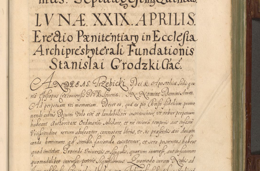 Zdjęcie nr 10 dla obiektu archiwalnego: Acta actorum episcopalium R. D. Andrea Trzebicki, episcopi Cracoviensis a mense Aprili 1675 ad Aprilem 1676 acticatorum. Volumen VI