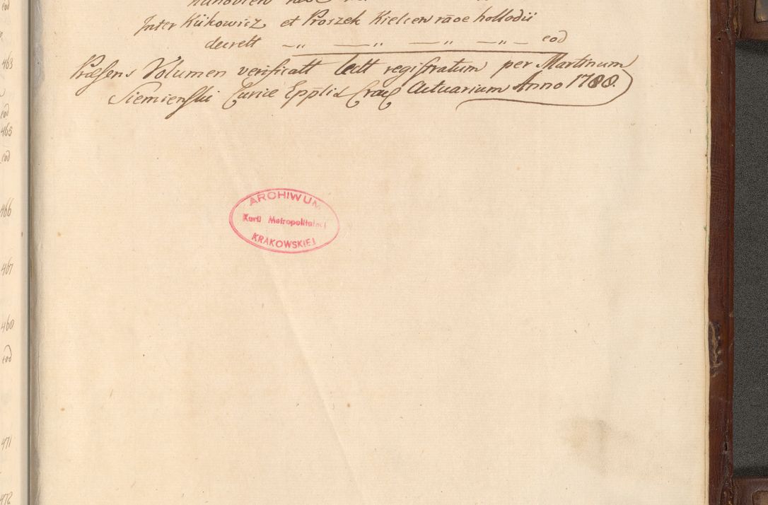 Zdjęcie nr 1014 dla obiektu archiwalnego: Acta actorum episcopalium R. D. Andrea Trzebicki, episcopi Cracoviensis a mense Aprili 1675 ad Aprilem 1676 acticatorum. Volumen VI