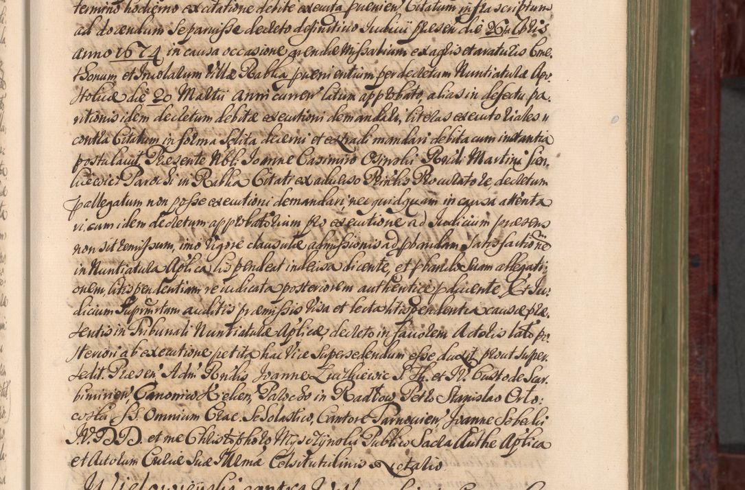 Zdjęcie nr 20 dla obiektu archiwalnego: Acta actorum episcopalium R. D. Andreae Trzebicki, episcopi Cracoviensis et ducis Severiae a die 29 Maii 1676 ad 1678 inclusive. Volumen VII