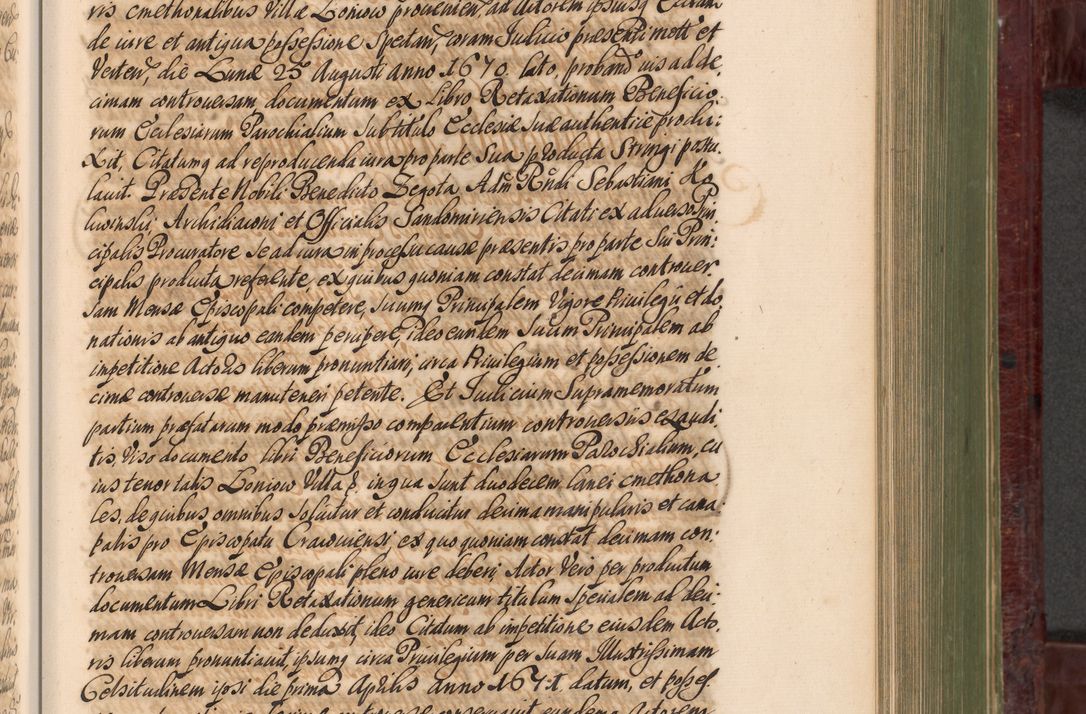 Zdjęcie nr 586 dla obiektu archiwalnego: Acta actorum episcopalium R. D. Andreae Trzebicki, episcopi Cracoviensis et ducis Severiae a die 29 Maii 1676 ad 1678 inclusive. Volumen VII